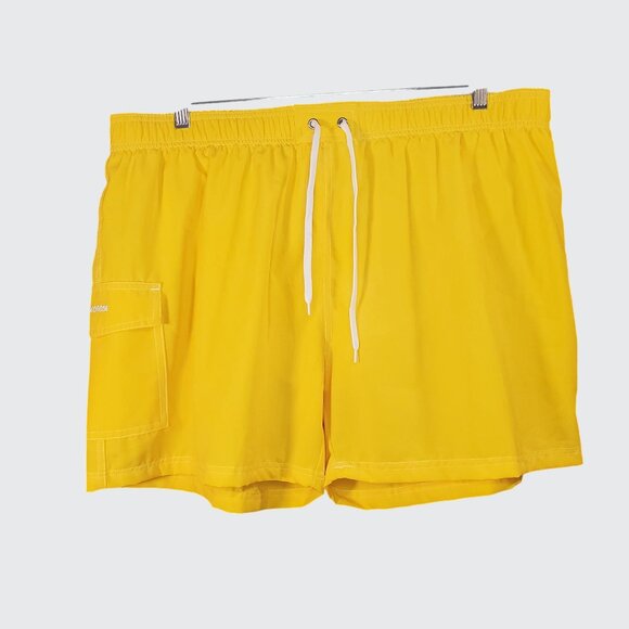EUC Rocorose Womens Yellow Swim Trunks With Drawstring & Cargo Pocket XXXL - Picture 2 of 9